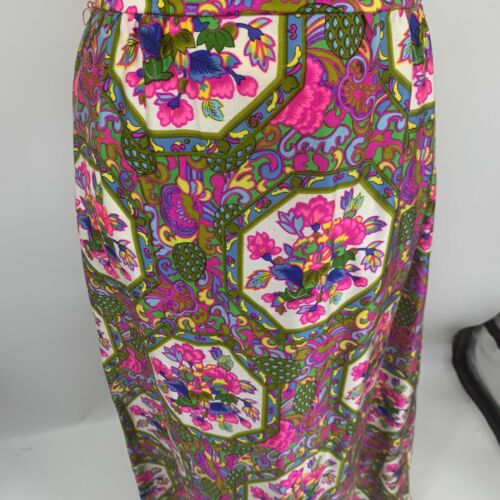 Vintage Psychedelic Floral Full Length Skirt Alex Colman Mandela Large W/ Belt - Fresh Stock Dated December 2025
