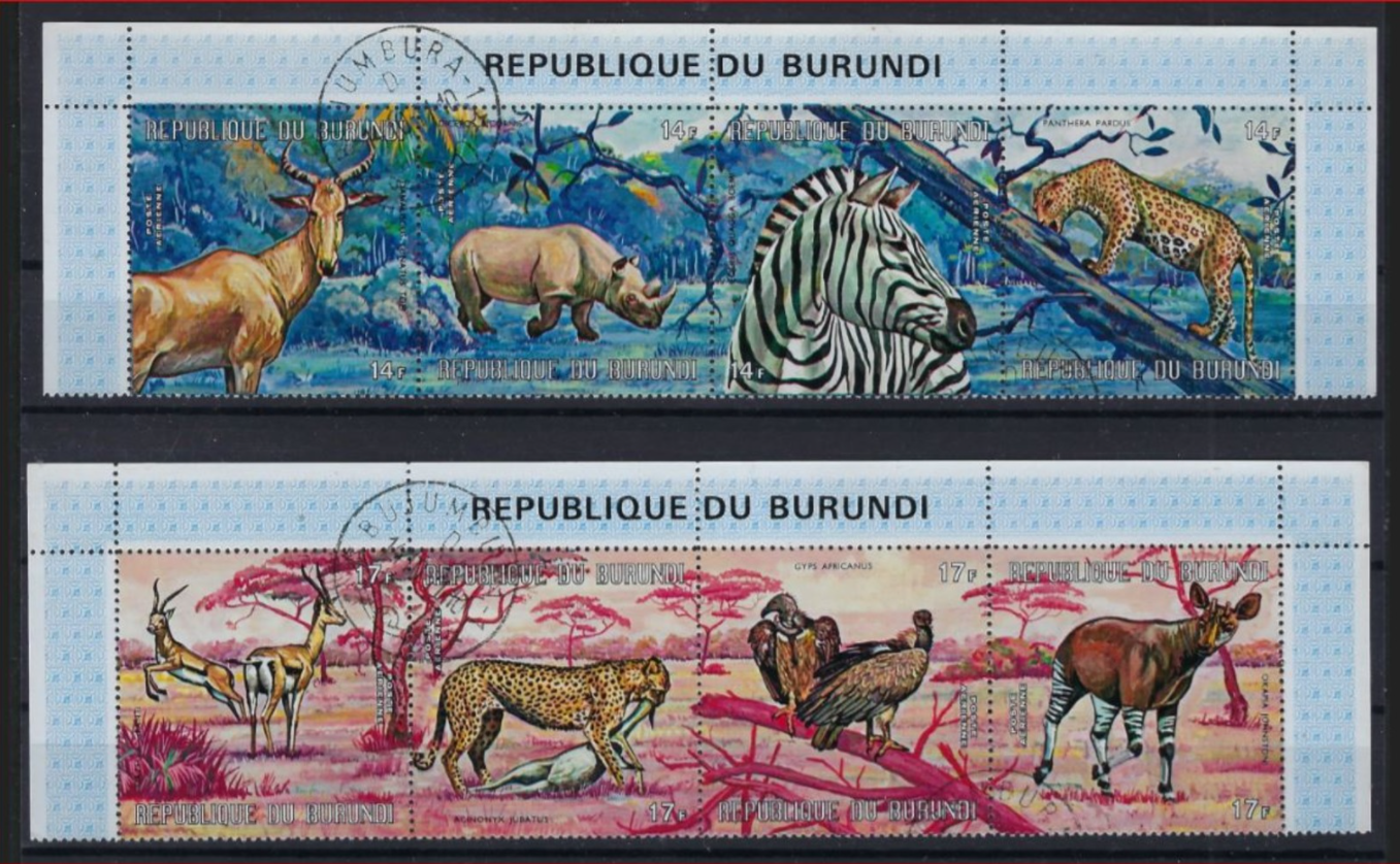BURUNDI 68 ZEGELS GESTEMPELD en allen in goede staat ; zie ook 4 scans ! LOT 290 - Fresh Stock Dated December 2025