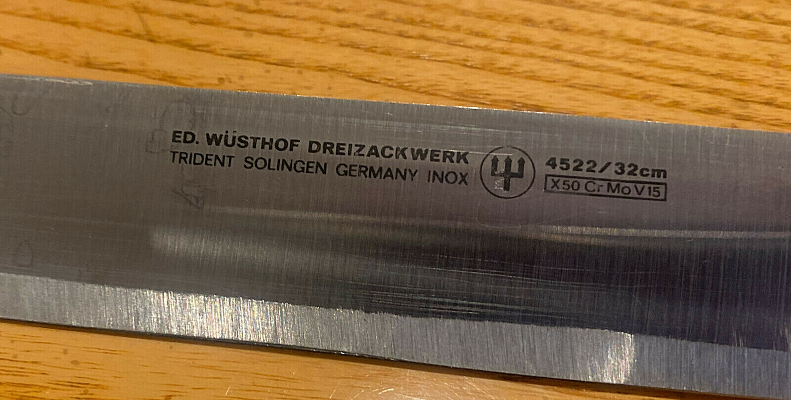 Vintage Ed Wusthof Dreizackwerk Trident 4522/32cm 12” Slicing Knife Germany - Fresh Stock Dated January 2026