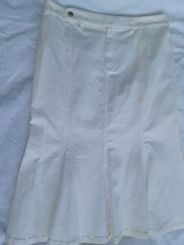 RALPH LAUREN VINTAGE DENIM LADIES WHITE LONG FLARED SKIRT LAUREN JEANS LABEL - Fresh Stock Dated February 2026