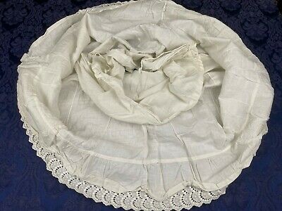 Antique White Cotton Victorian Wedding Skirt Petticoat Slip Eyelet Lace Pintucks - Fresh Stock Dated December 2025
