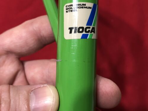 GREEN STAMPED TIOGA BRACED LAY BACK SEAT POST OLD SCHOOL BMX - Fresh Stock Dated December 2025