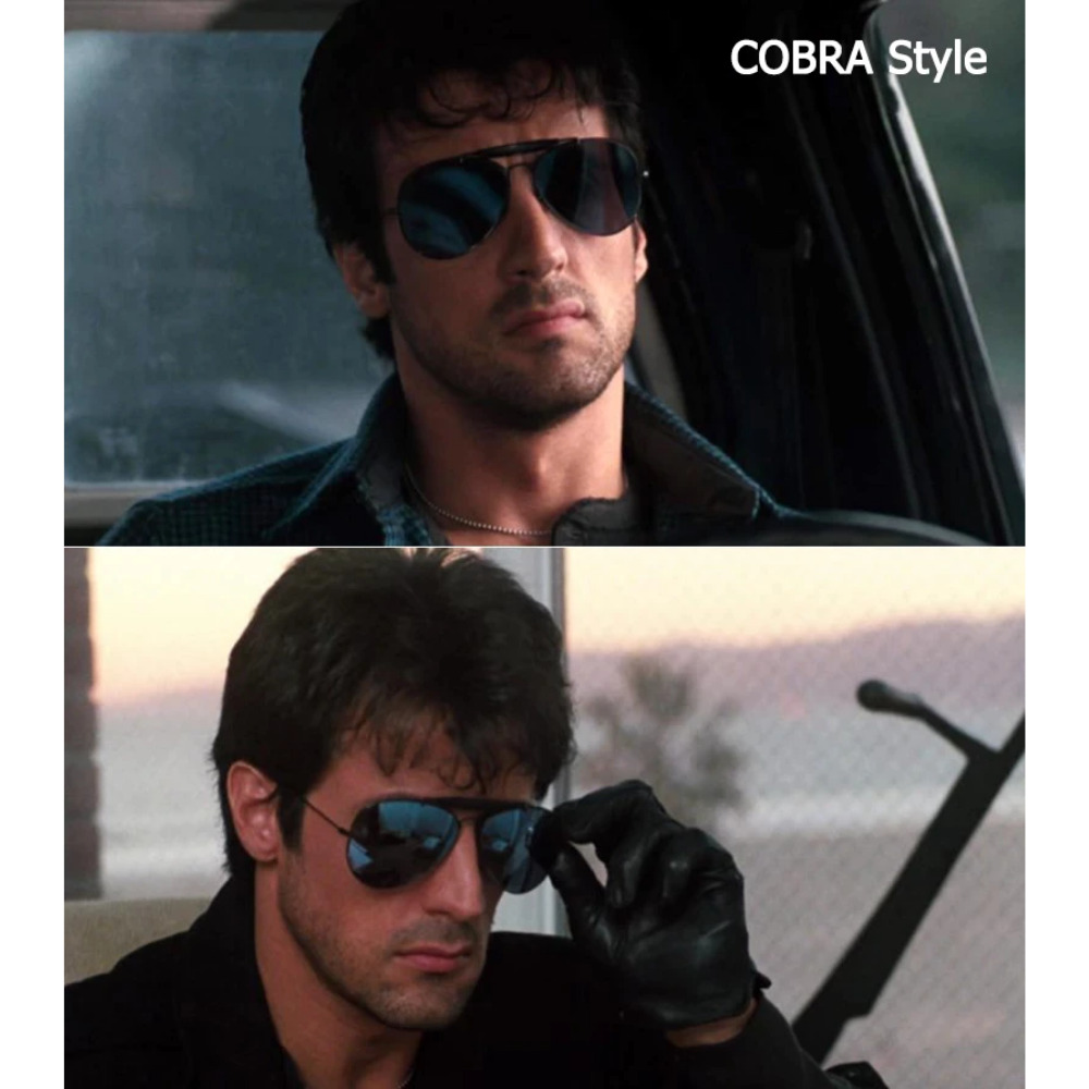 Cobra Black Sunglasses Sylvester Stallone Movie Marion Cobretti Costume Hook 80s - Fresh Stock Dated February 2026