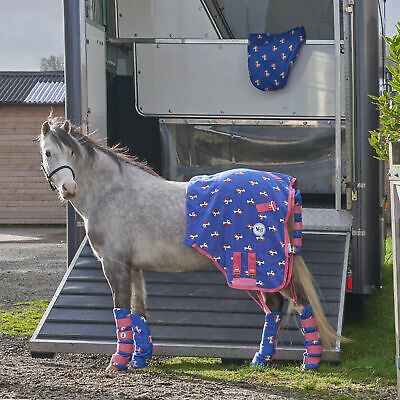 Derby House Unicorn Fleece Saddlery Saddle Cover - Dazzling Blue Fandango Pink - Fresh Stock Dated December 2025