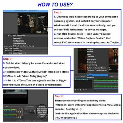 HDMI to USB Video Capture Card 1080P HD Recorder Game Video Live Streaming - Fresh Stock Dated February 2026