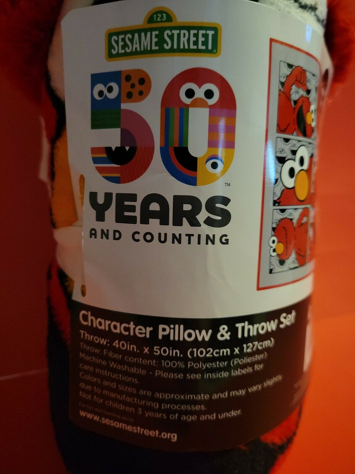 NEW Sesame Street ELMO 12 inch Character Pillow Plush & Throw Blanket - Fresh Stock Dated December 2025
