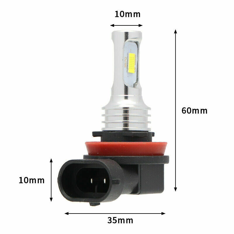 H11 LED Headlight Bulbs 6000K White 2Pcs For Suzuki GSXR600 2006-2007 2011-2018 - Fresh Stock Dated February 2026