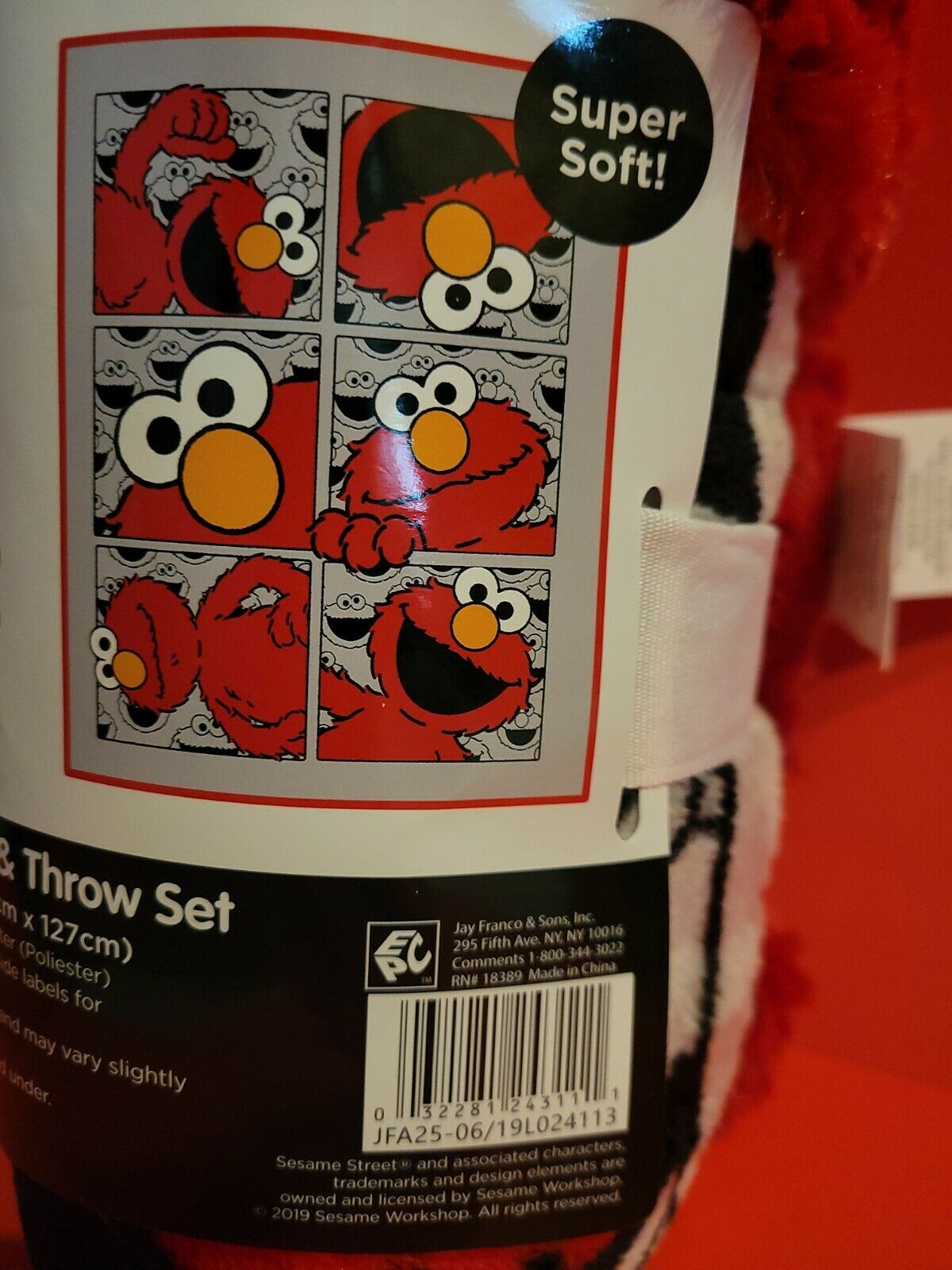 NEW Sesame Street ELMO 12 inch Character Pillow Plush & Throw Blanket - Fresh Stock Dated December 2025