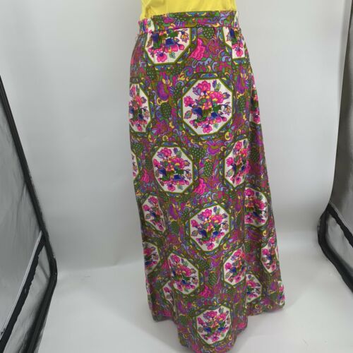 Vintage Psychedelic Floral Full Length Skirt Alex Colman Mandela Large W/ Belt - Fresh Stock Dated December 2025