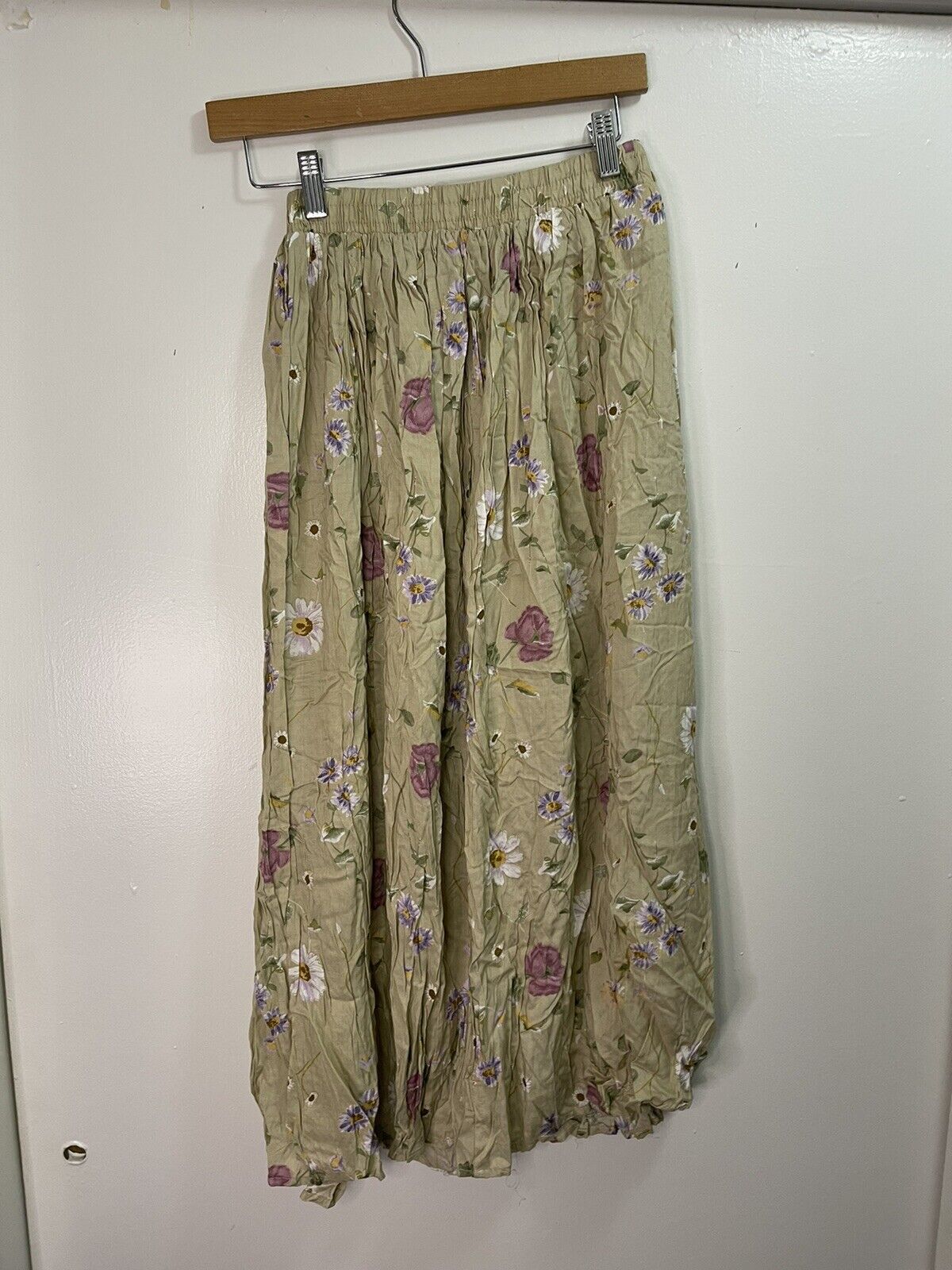 CLIO Vintage NWT Long Skirt Size -Medium Neutral Beige Pleated Bohemian Maxi - Fresh Stock Dated March 2026