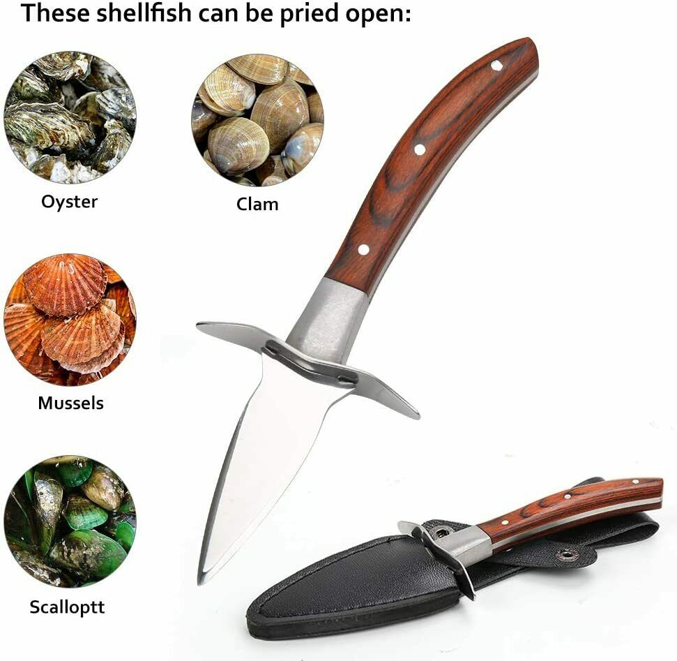 Oyster Knife Shucker Opener Shucking Tool Cut-resistant Gloves Clam Shellfish - Fresh Stock Dated December 2025