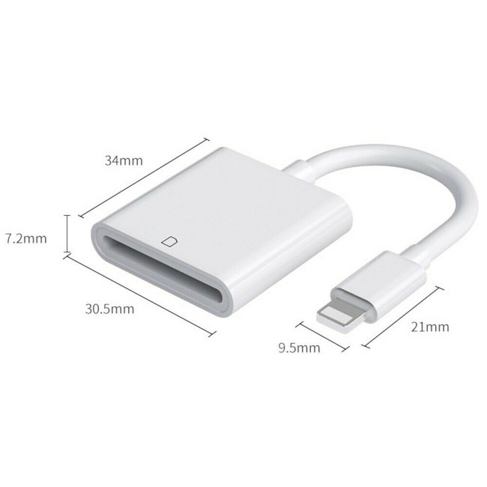 SD Card Adapter Camera Reader for iPad iPhone 6 6S 7 8 Plus 11 12 Pro X Xs Max - Fresh Stock Dated February 2026