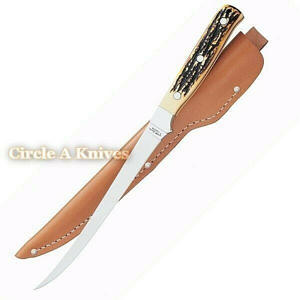 SCHRADE KNIFE - UNCLE HENRY STEELHEAD FILET #SCH167UH + LEATHER SHEATH - NIB - Fresh Stock Dated January 2026