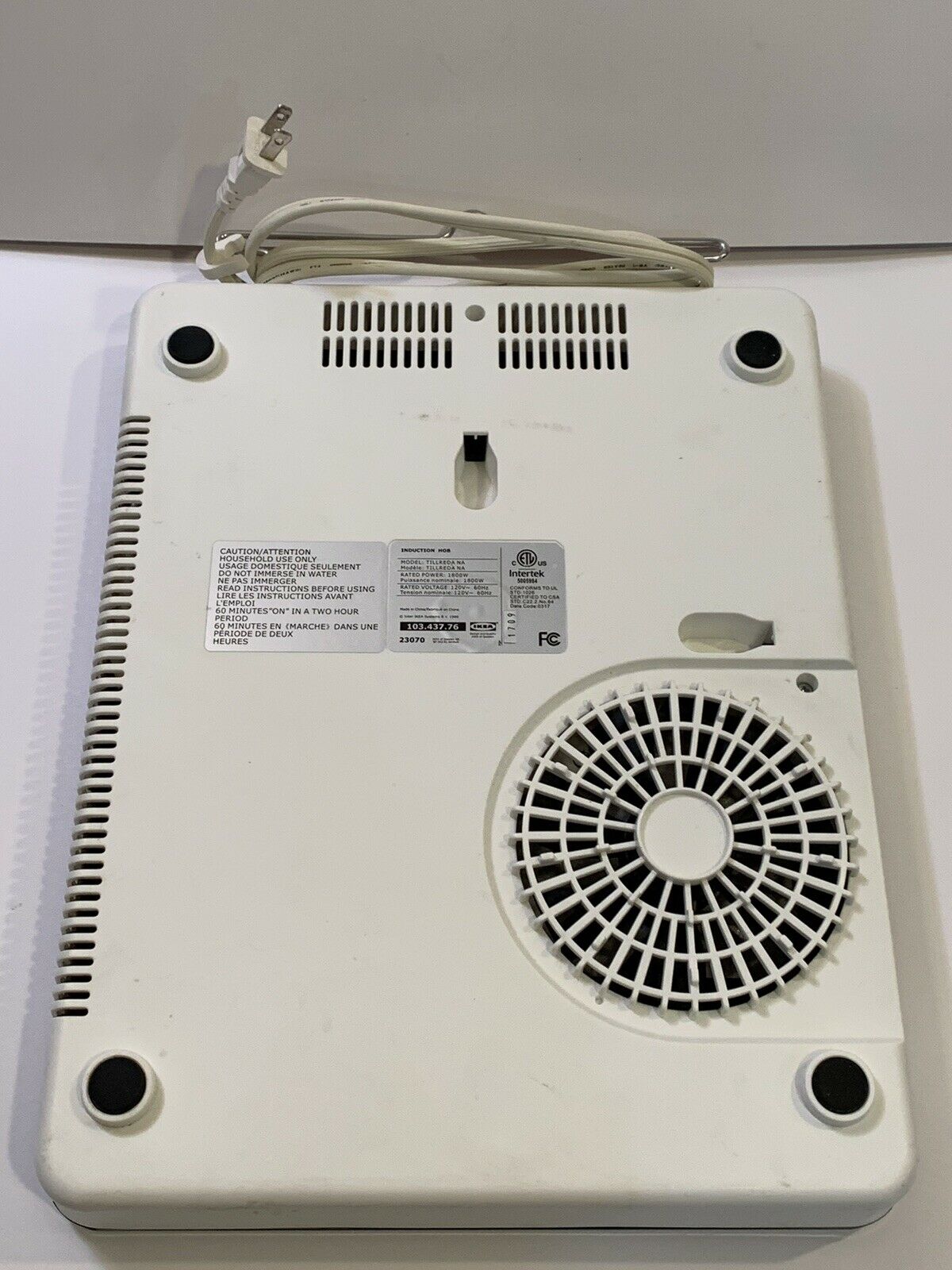 Ikea TILLREDA Portable Induction HOB Cooktop Burner 1800W Stovetop Black White - Fresh Stock Dated February 2026