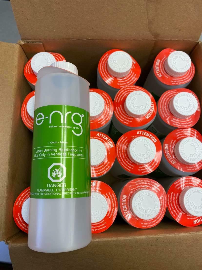 Opened e-NRG Bio Ethanol Fireplace & Fire Pit Fuel Fuel for Indoor/Outdoor 15qt. - Fresh Stock Dated December 2025