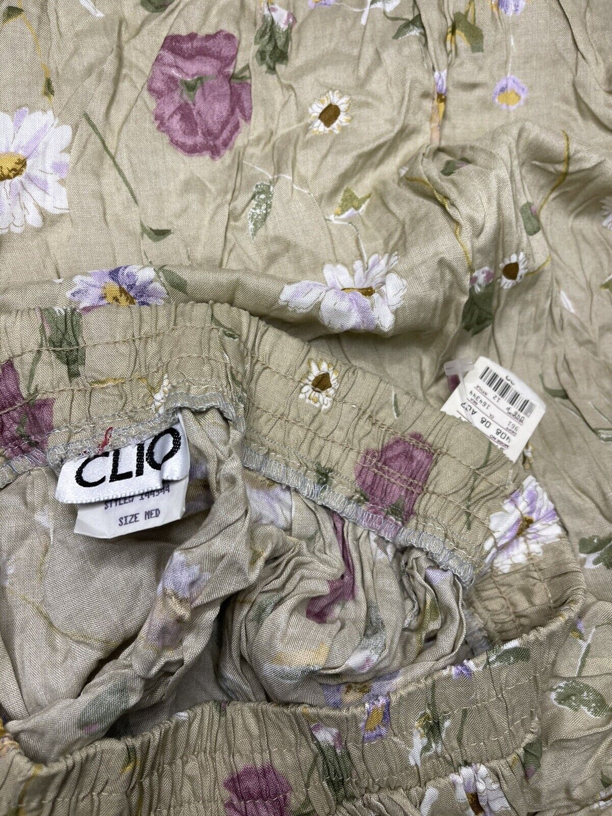 CLIO Vintage NWT Long Skirt Size -Medium Neutral Beige Pleated Bohemian Maxi - Fresh Stock Dated March 2026