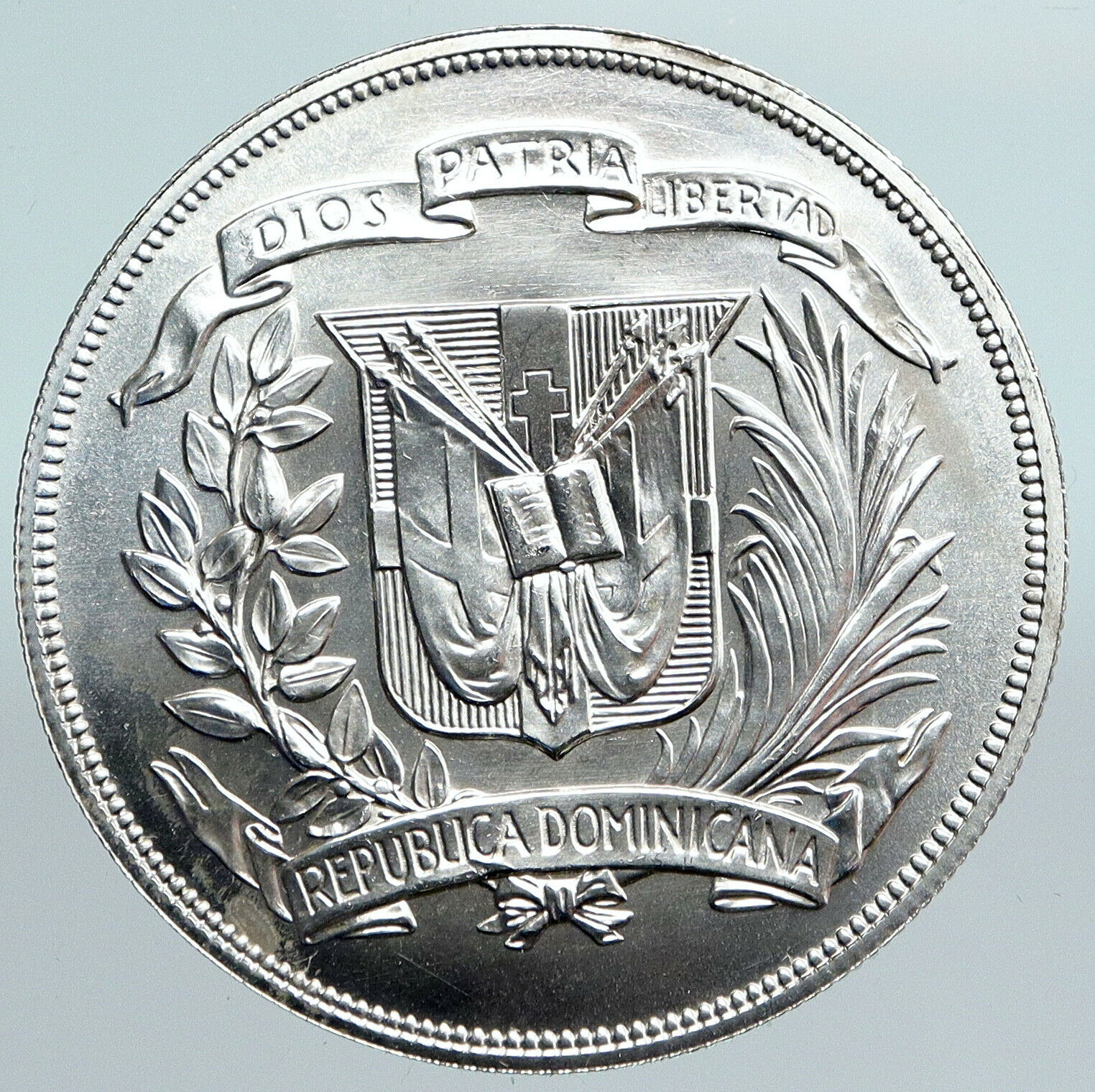 1974 DOMINICAN REPUBLIC 25th Yr Central Bank VINTAGE Silver Peso Coin i89991 - Fresh Stock Dated December 2025