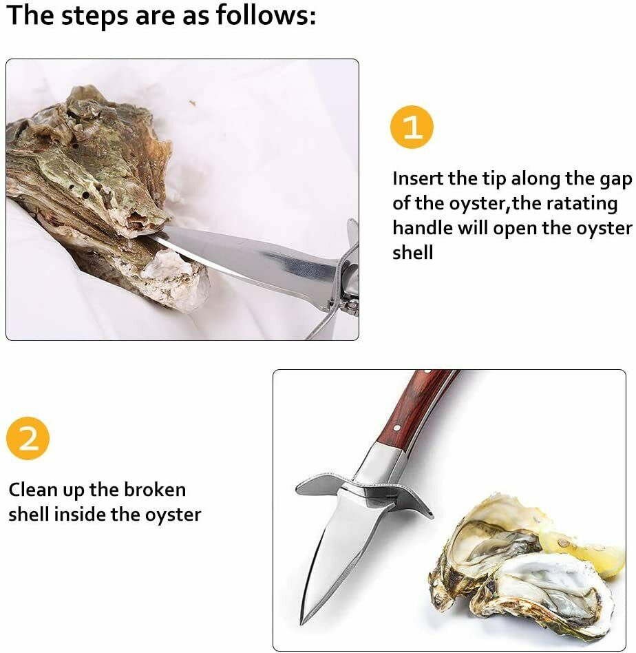 Oyster Knife Shucker Opener Shucking Tool Cut-resistant Gloves Clam Shellfish - Fresh Stock Dated December 2025
