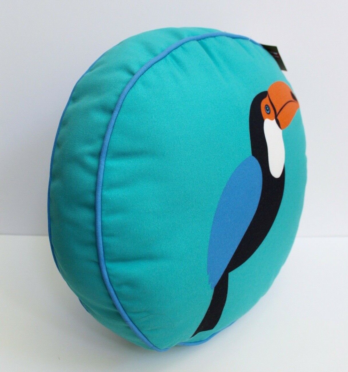 Hot Now Toucan Round Throw Accent Pillow - Teal Blue - Fresh Stock Dated December 2025
