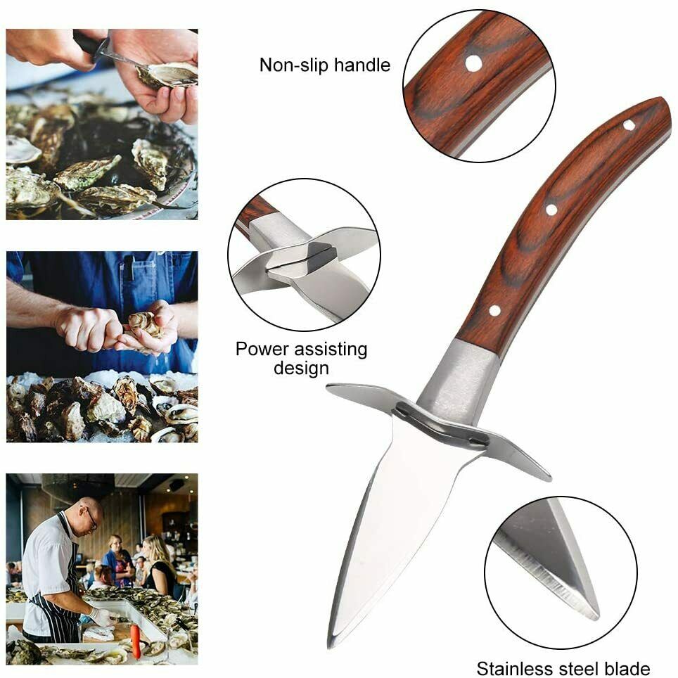 Oyster Knife Shucker Opener Shucking Tool Cut-resistant Gloves Clam Shellfish - Fresh Stock Dated December 2025