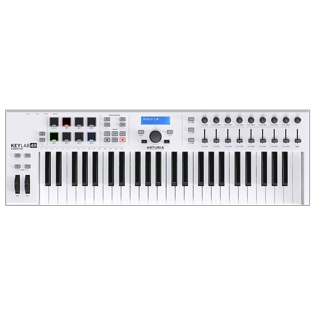 Arturia KeyLab Essential 49 MIDI Controller w/ 6ft Cable, Sustain Pedal & Cover - Fresh Stock Dated February 2026