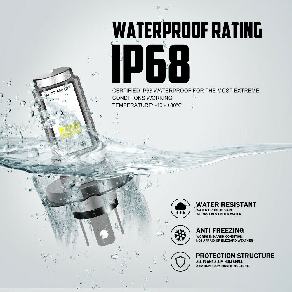 H4 9003 LED Motorcycle Headlight Bulb High Low Dual Beam 6500K White High Power - Fresh Stock Dated February 2026