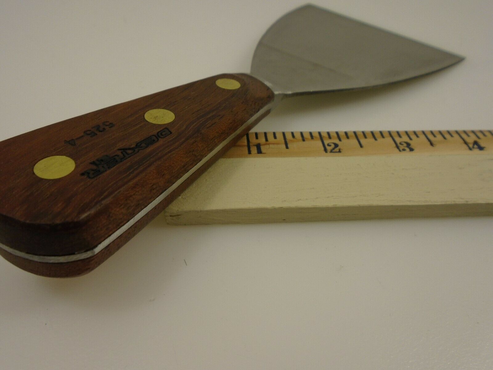 Dexter USA 4in Scraper Forged Angled Hi Carbon Blade Bolster 525-4 Wood Handle - Fresh Stock Dated February 2026