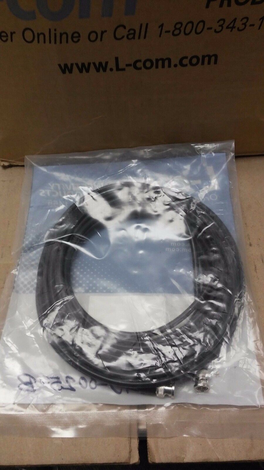 L-COM CC59A-25 BNC Male Male 25 ft RG59A Coaxial Cable - Fresh Stock Dated February 2026