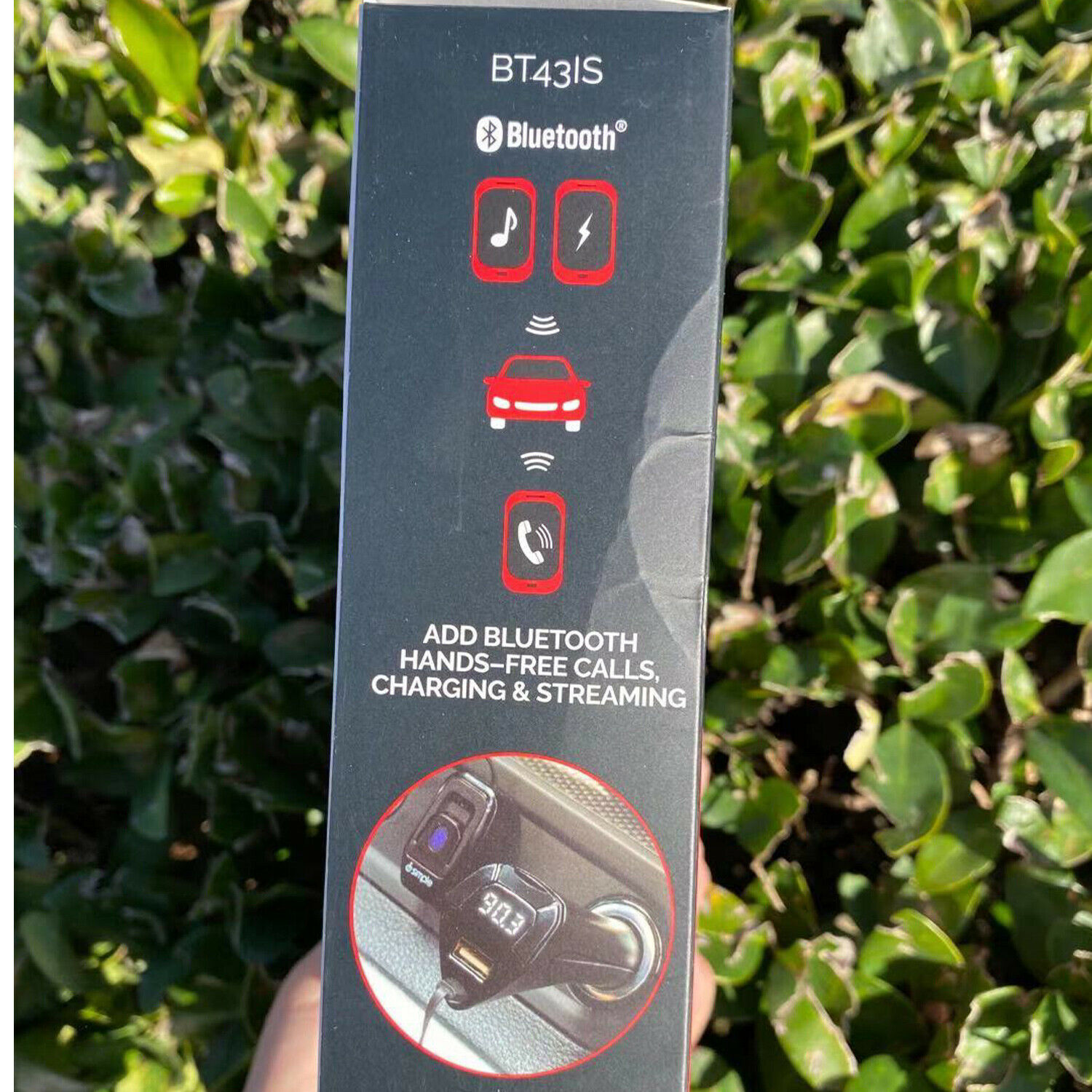 iSimple 3m BluStream Bluetooth FM Modulator Black BT43IS Hands Music Stream - Fresh Stock Dated December 2025