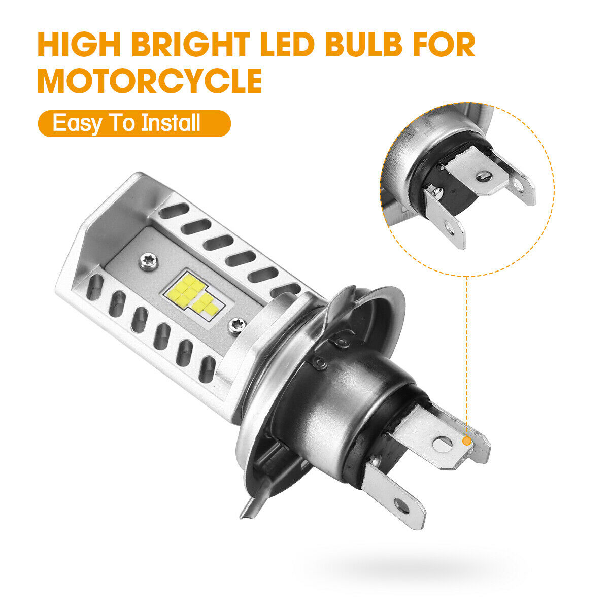 Motorcycle H4 9003 HB2 LED Headlight Bulb 16000LM 6500K Hi/Lo Beam Light - Fresh Stock Dated February 2026