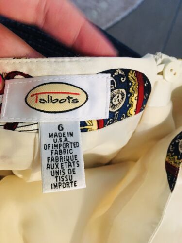 Talbots VINTAGE Novelty Balloon Print Skirt 28” waist Hipster Rare Cotton Office - Fresh Stock Dated February 2026