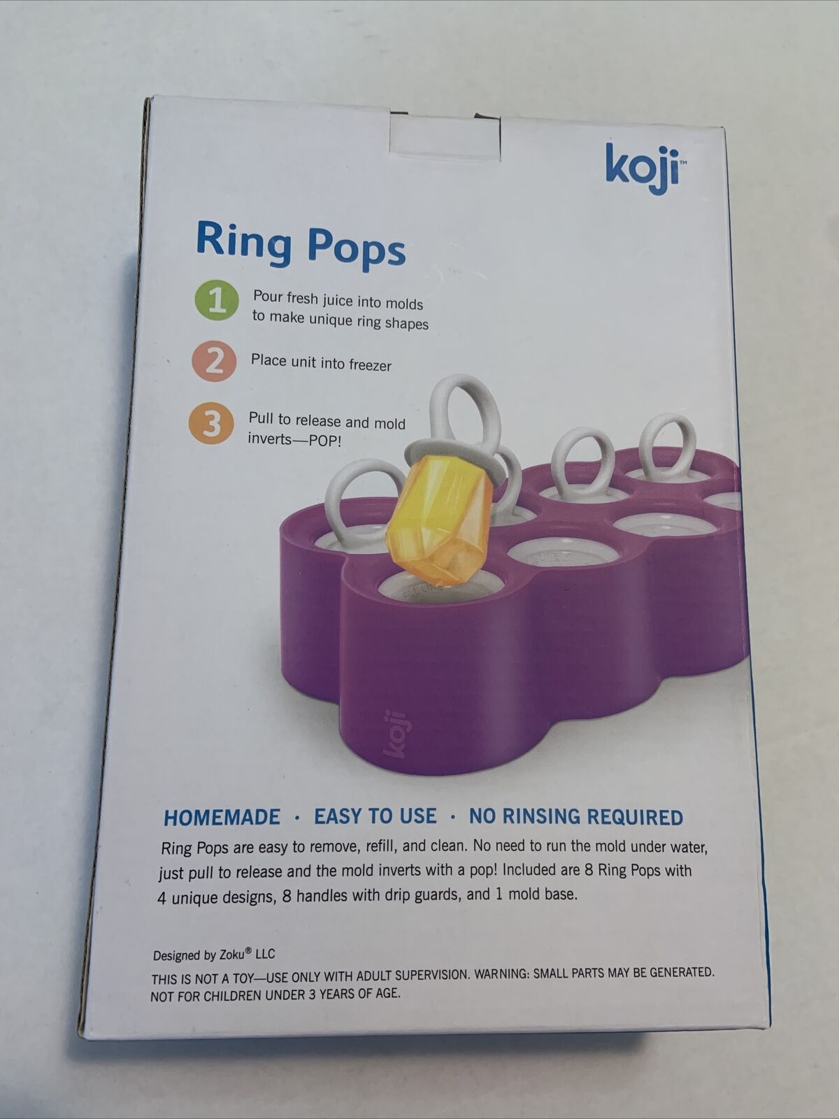 Koji Ring Pops 8 Slot Silicone Mold Popsicles Lollipops Chocolates - Fresh Stock Dated February 2026
