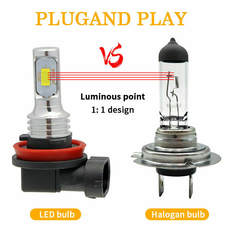 H11 LED Headlight Bulbs 6000K White 2Pcs For Suzuki GSXR600 2006-2007 2011-2018 - Fresh Stock Dated February 2026