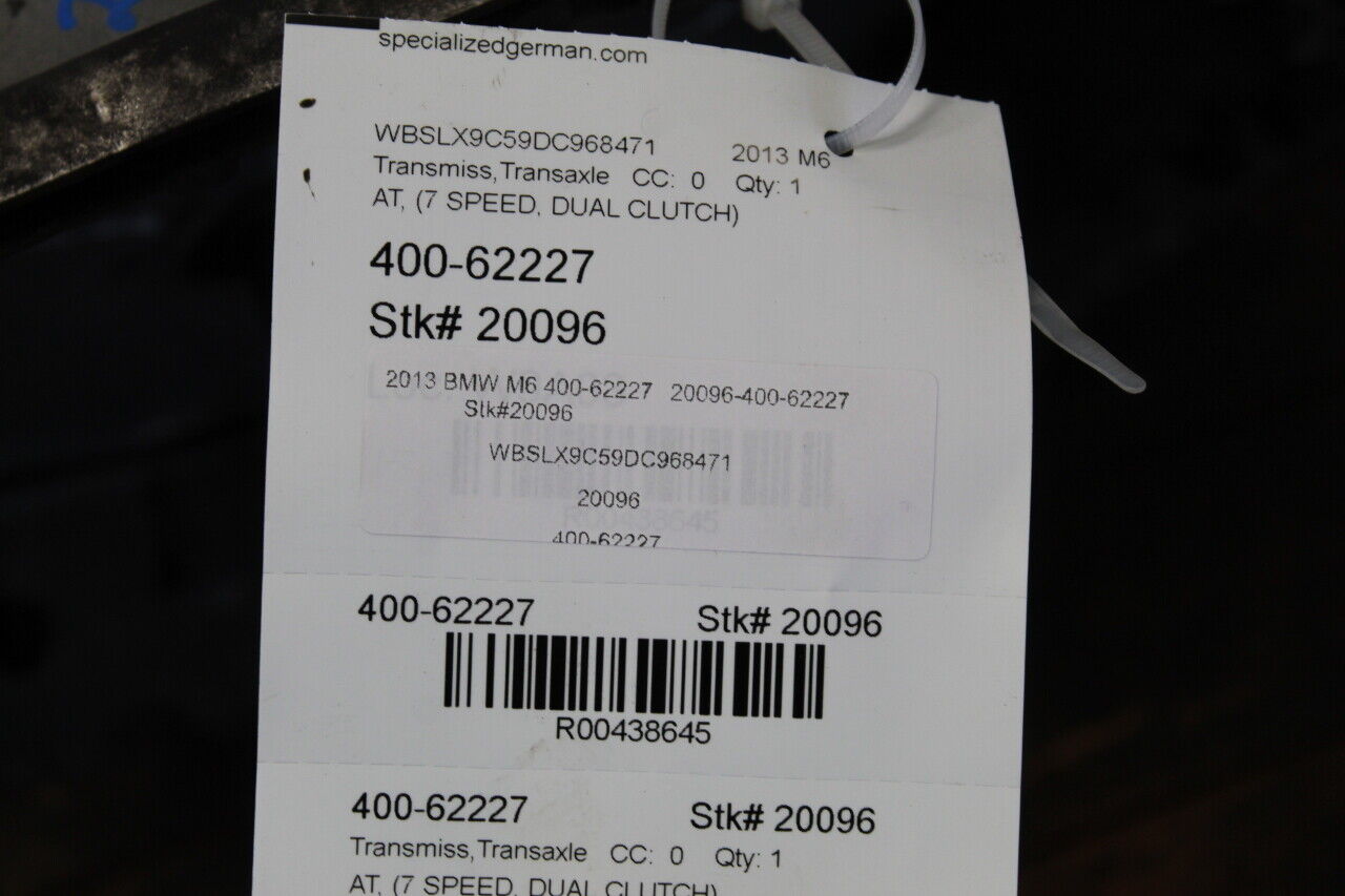 2012-2016 BMW M5 M6 7 Speed Automatic Dual Clutch Transmission Stk#20096 - Fresh Stock Dated February 2026