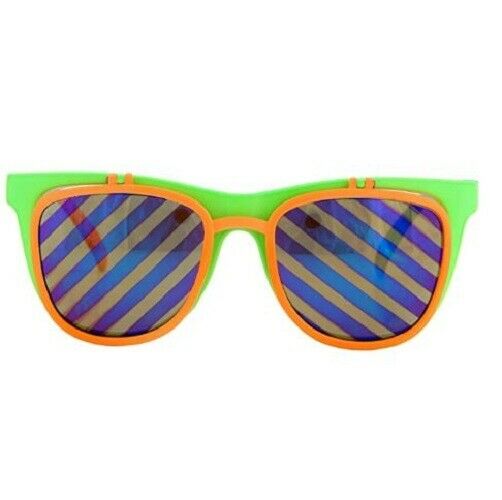 Flip Up Neon Hipster Costume Glasses - Fresh Stock Dated February 2026