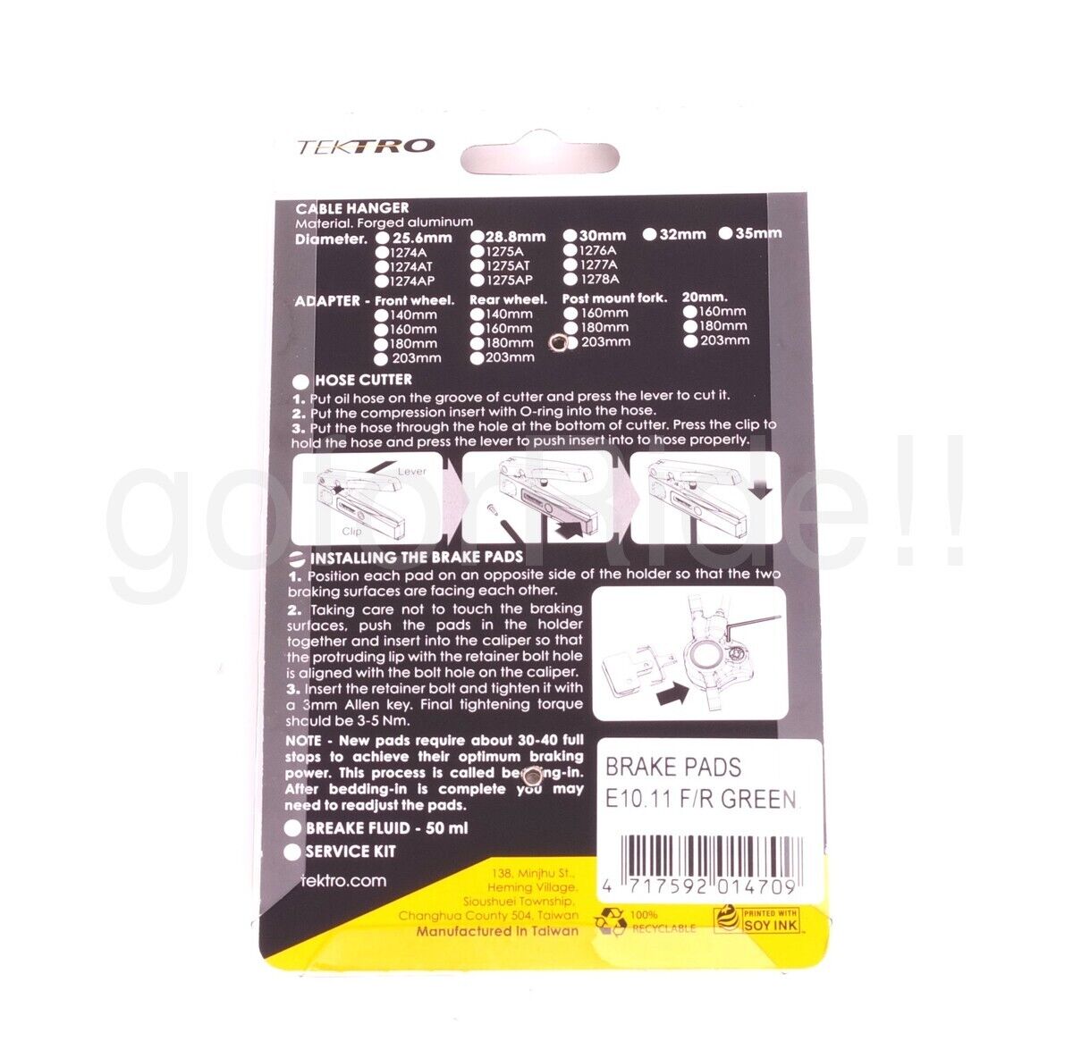 2Pair Tektro Bike E10.11 Disc Brake Pads for OrionSL/Auriga TWIN/e-TWIN/E-Tune - Fresh Stock Dated February 2026