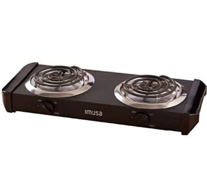 New Double Burner Electric Stove Eye Camping Hot Plate Cooking 1750 Watts - Fresh Stock Dated February 2026