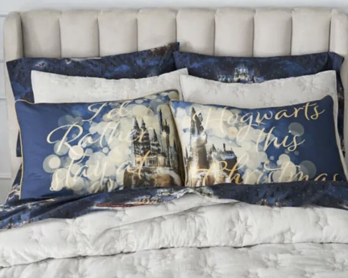 Harry Potter Hogwarts Christmas Novelty Pillow Cases Pottery Barn Teen - Fresh Stock Dated February 2026