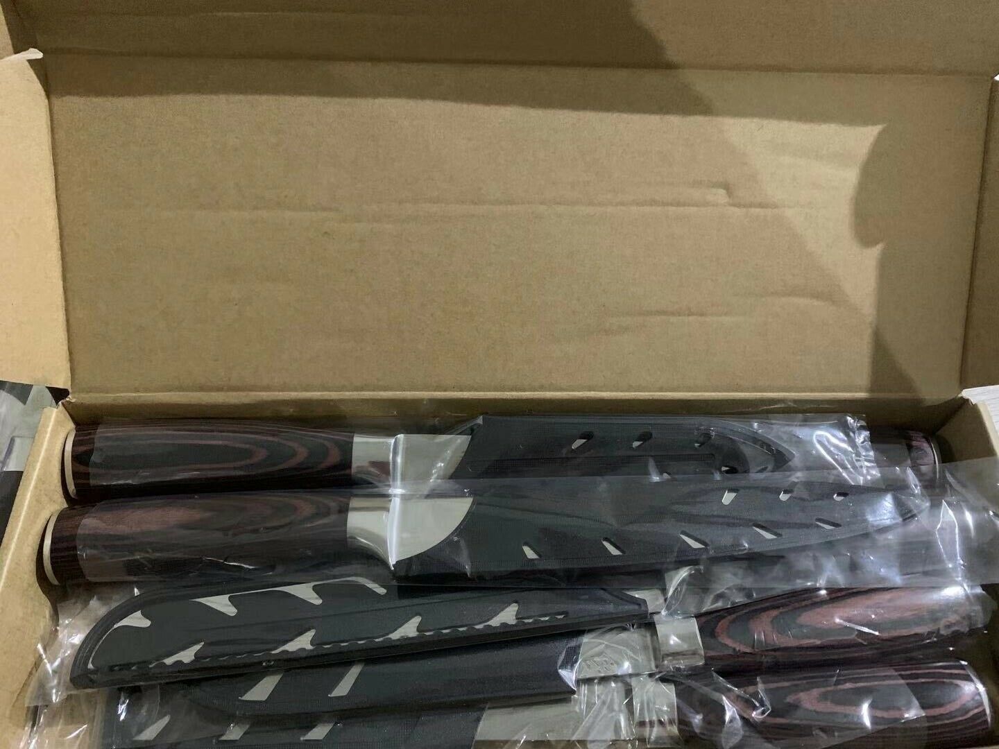 Japanese Kitchen Knife Set Damascus Style Stainless Steel Chef's Santoku Knives - Fresh Stock Dated December 2025