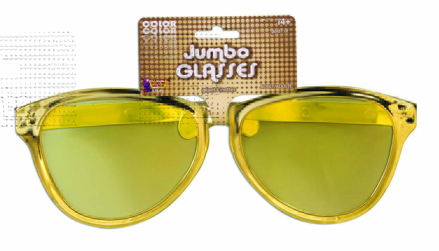 JUMBO GOLD EYE FRAME GLASSES BIG Lenses Clown Elvis Funny Giant Joke Sunglasses - Fresh Stock Dated February 2026