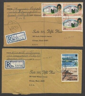 Jamaica registered covers with ms registration labels from diff small POs (8) - Fresh Stock Dated February 2026