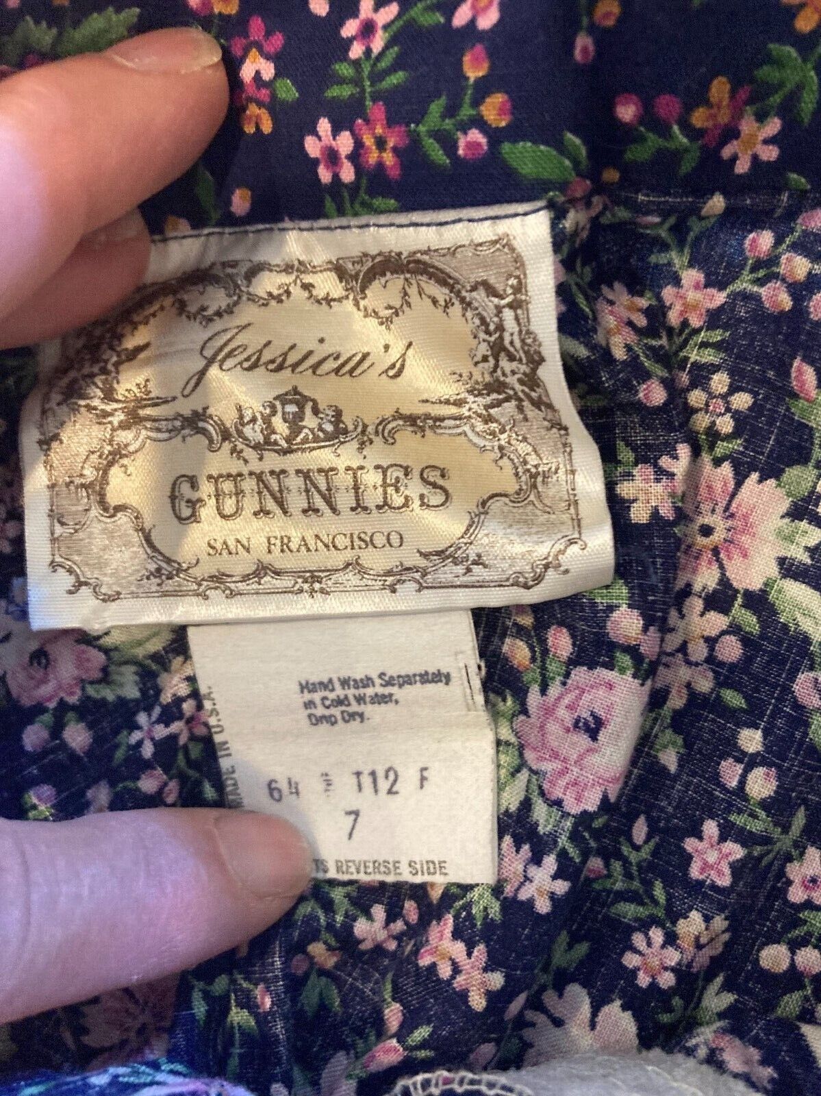 Vtg Gunne Sax Purple/Blue Floral Button Skirt Size 7 - Fresh Stock Dated March 2026