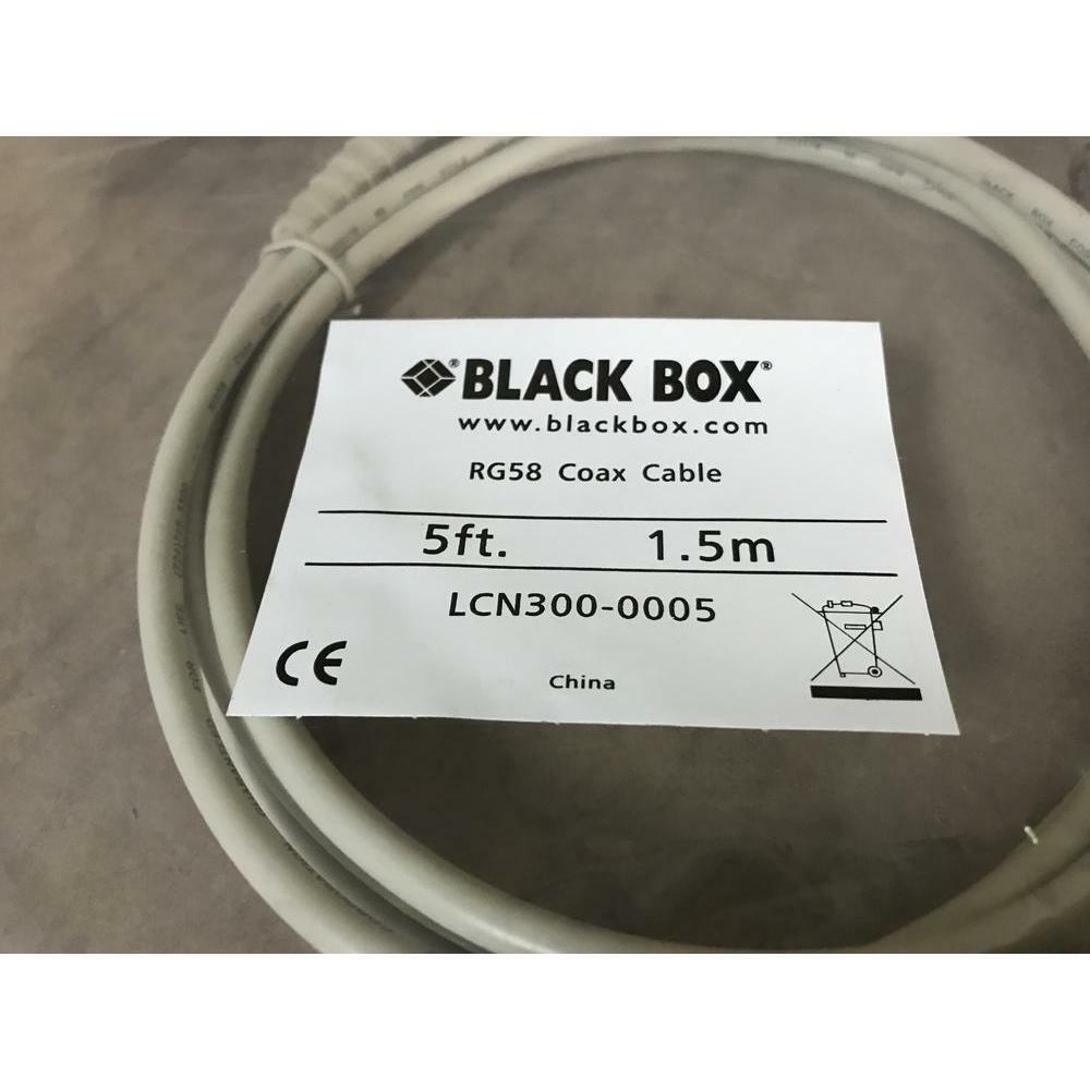 NEW LCN300-0005 5' 10BASE2 GRAY PVC THINNET COAX CABLE/W RG58 CONNECTIONS - Fresh Stock Dated February 2026