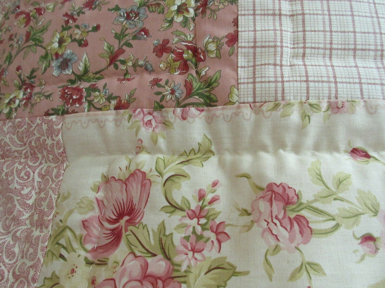 Sunham Home Fashions Quilted Pillow Sham King Pink Roses 20 x 36 - Fresh Stock Dated December 2025