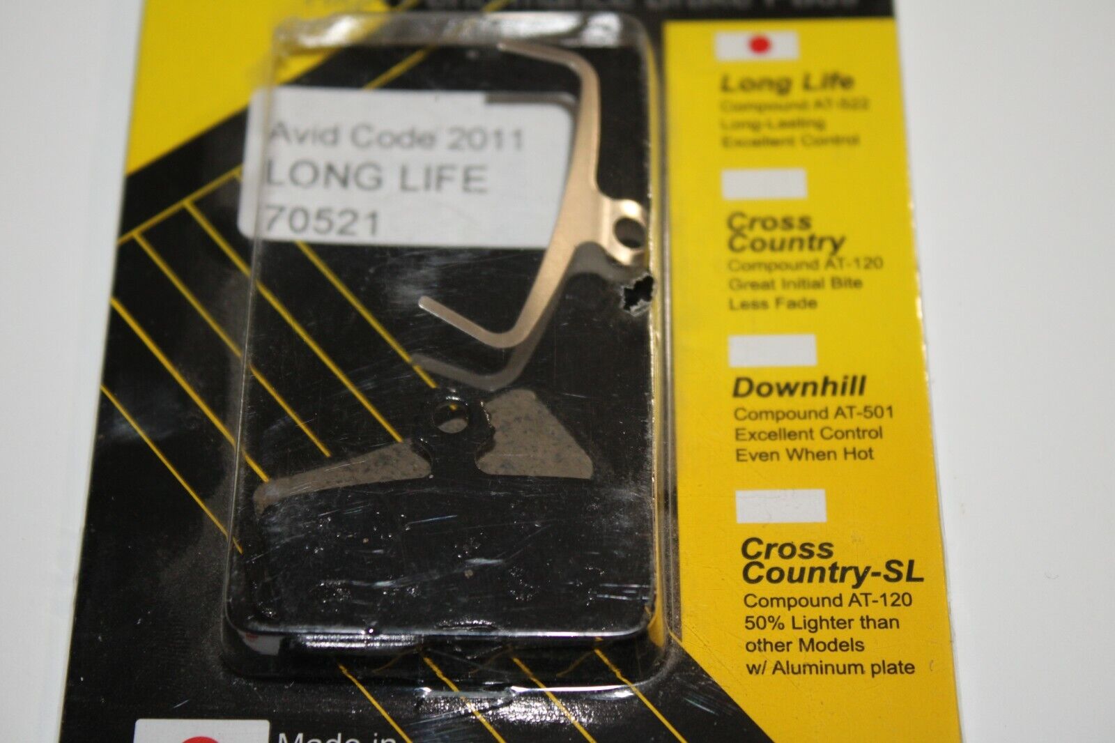 Yokozuna Bicycle MTB Disc Brake Pads Avid Code 2011 70521 AT-522 Free Shipping!! - Fresh Stock Dated February 2026