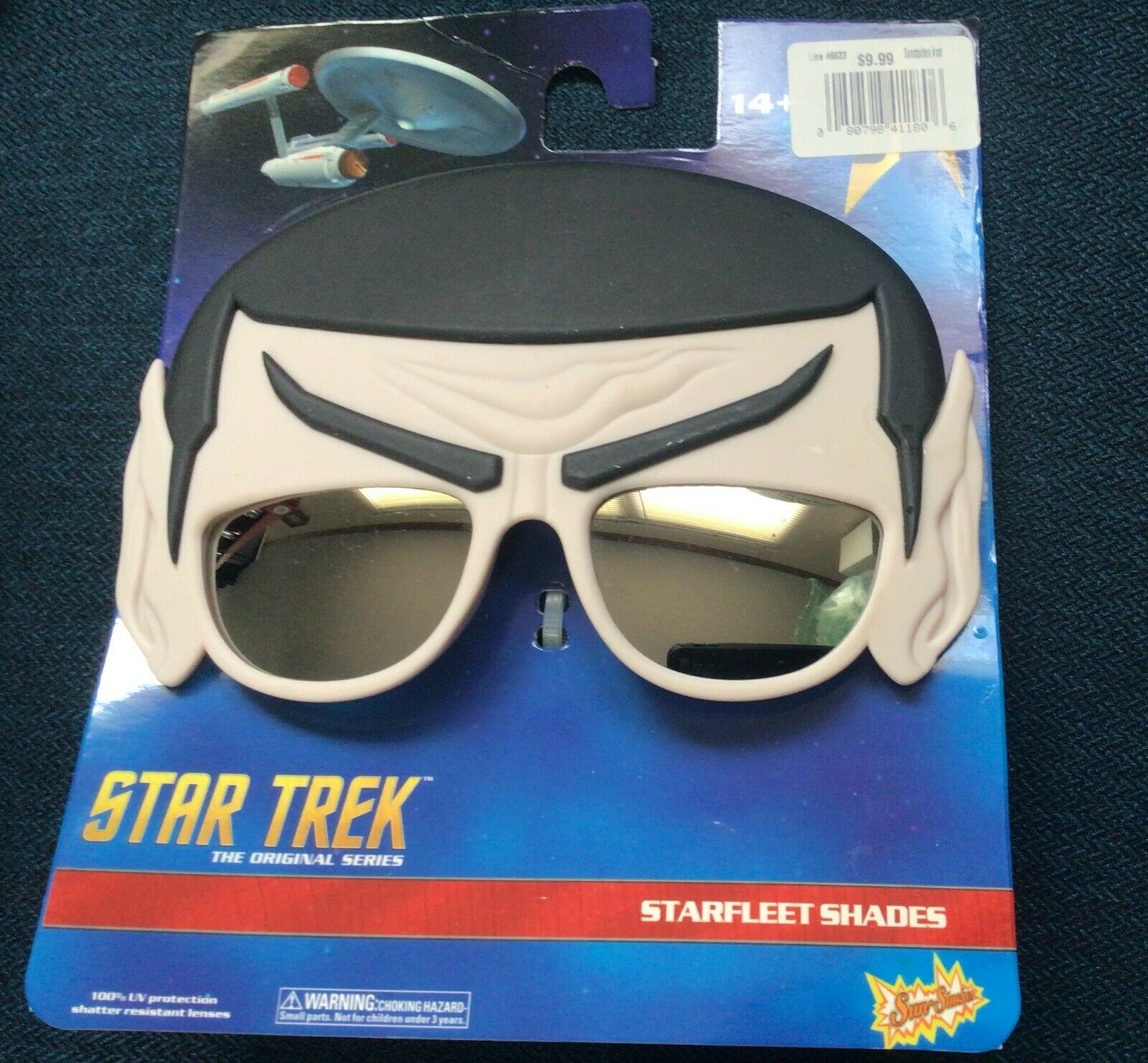 Funny STAR TREK SPOCK SUNGLASSES TV Series Cartoon Hair Mask Adult Joke Gag Ear - Fresh Stock Dated December 2025