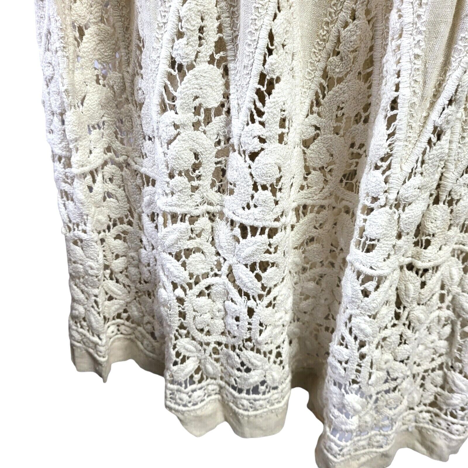 Antique Beige Cotton Victorian Edwardian Skirt Petticoat HANDMADE RARE OOAK 2PC - Fresh Stock Dated March 2026