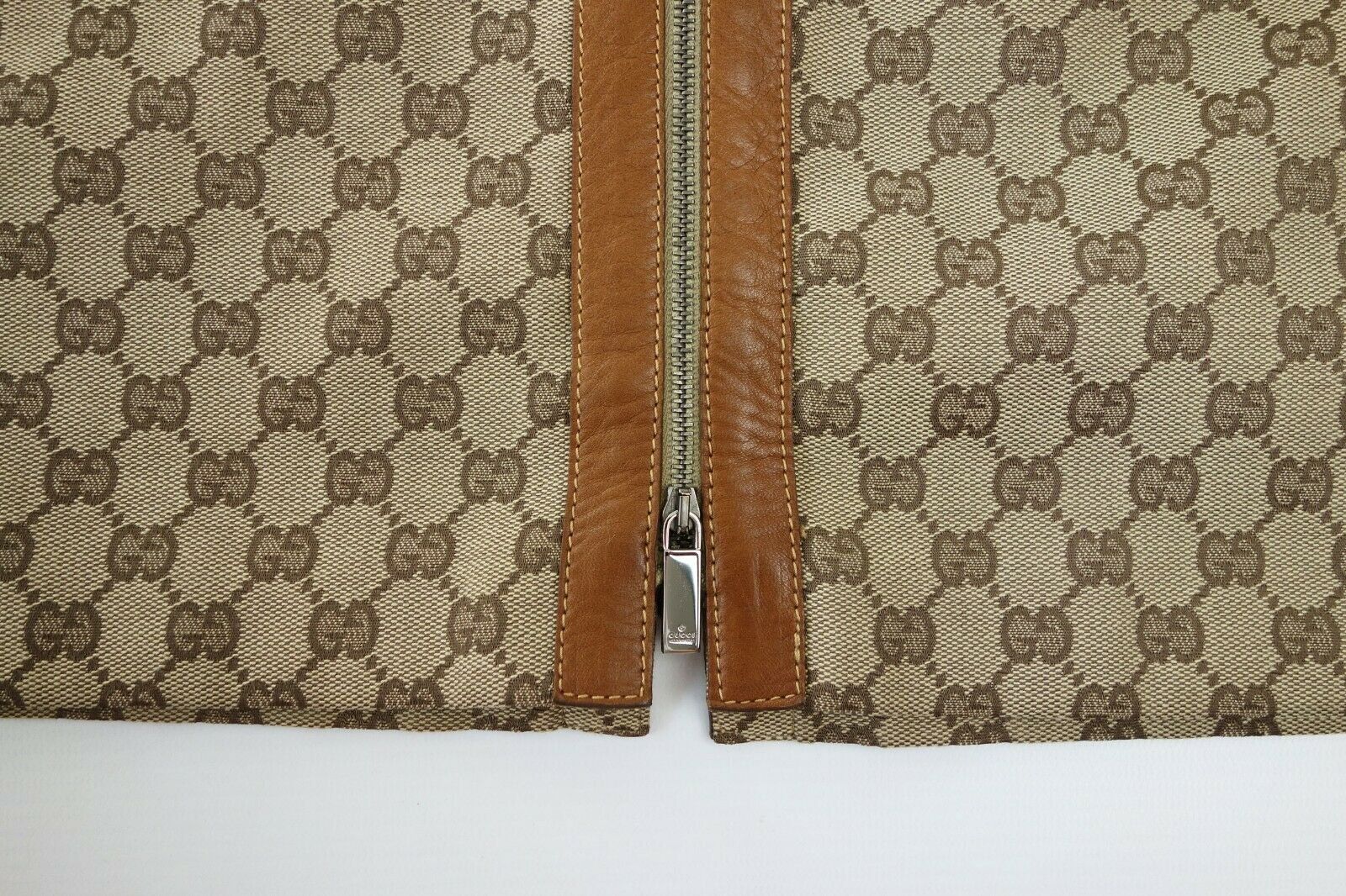 Tom Ford for Gucci Vintage Iconic Rare GG Monogram Canvas Skirt Logo Leather Tan - Fresh Stock Dated December 2025