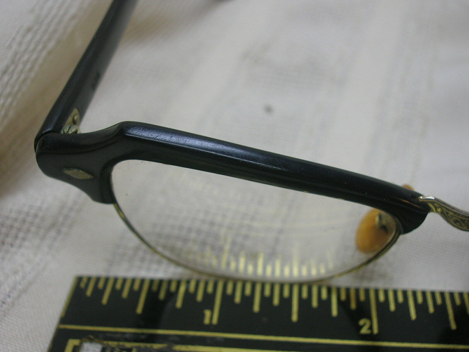 Vtg Bousch & Lomb Black Gold Filled Eye Glasses 1/10 12k 5 1/2 Arm 4 3/4