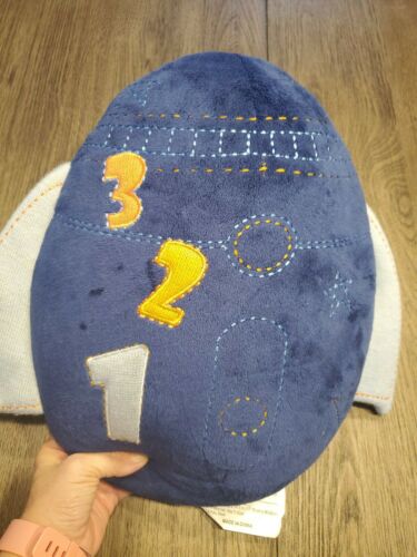 Circo blast off rocketship  Space Decorative Pillow Blue Multicolor plush euc - Fresh Stock Dated December 2025